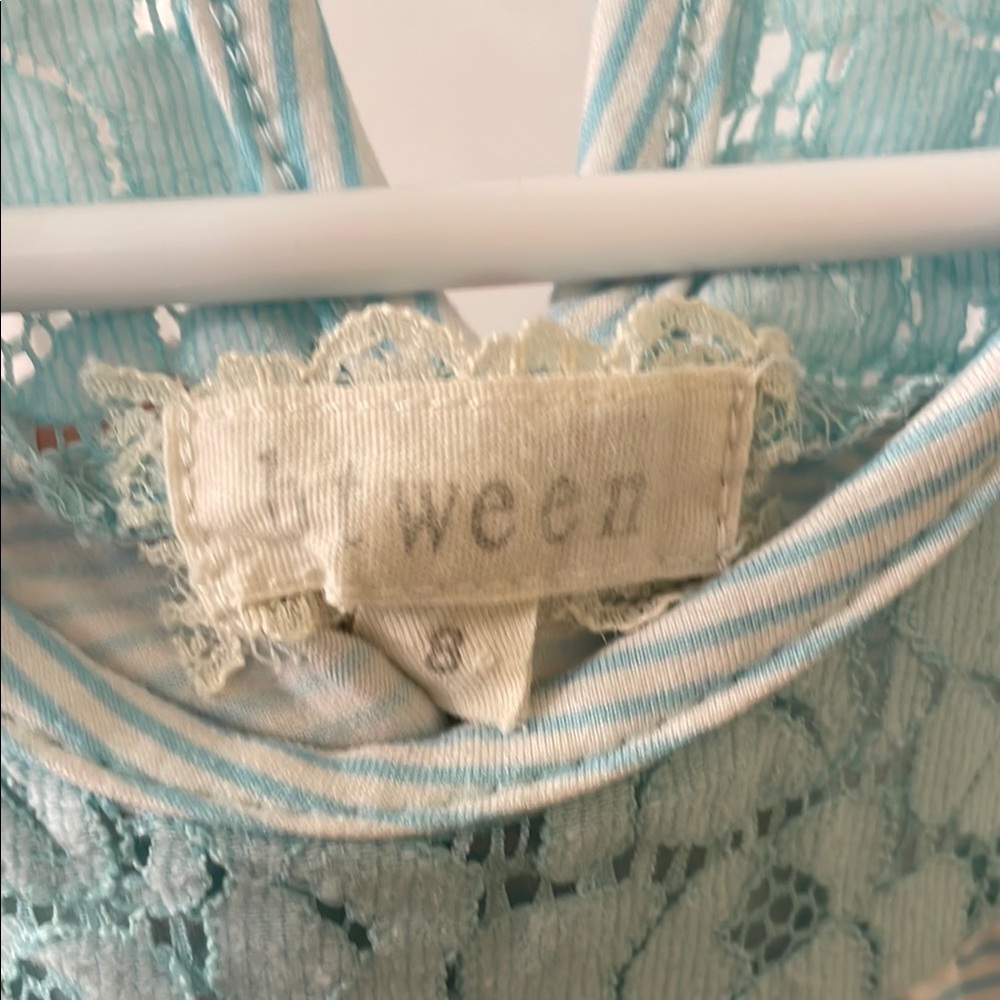 Btween Girls Blue Striped Lace Romper Size 8 Summer - Picture 2 of 5
